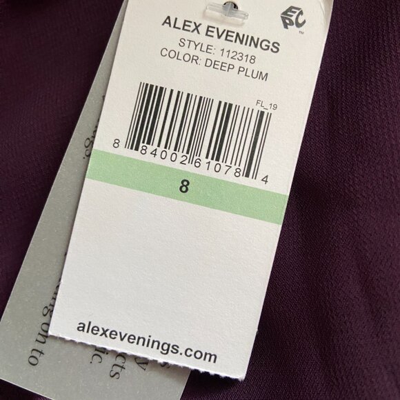 **Alex Evening** Long Gown with Sequin Lace Bodice & Chiffon Skirt 16P 8 NWT - Picture 7 of 8